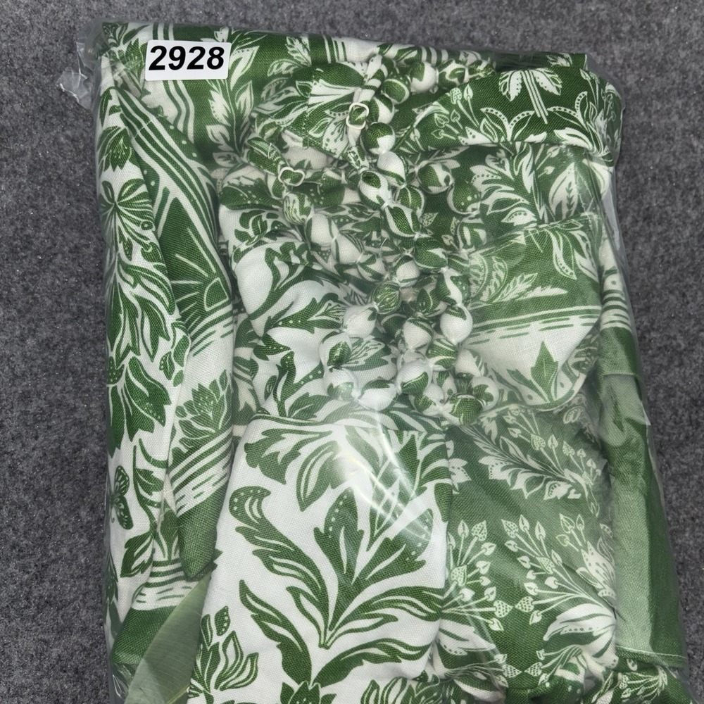 Farm Rio Midi Dress Womens Large Green Delicate Tapestry 100% Linen Strappy NWT - Picture 10 of 10